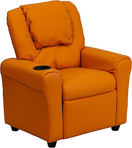                                                              							ORANGE CAMO KIDS RECLINER W/CUP HOL...
                                                            						 