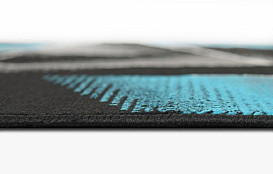                                                              							5X7 ELECTRIC BLUE/BLACK AREA RUG
                                                            						 