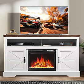                                                              							3-PC WHITE 65" WALL UNIT W/FIREPLAC...
                                                            						 