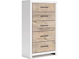                                                              							CHARBITT TWO-TONE WHITE/OAK CHEST
                                                            						 