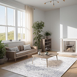                                                              							5X7 POSH GREY W/STARS AREA RUG
                                                            						 