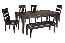                                                              							HADDIGAN 6PC DINNING SET 4CHR & BEN...
                                                            						 