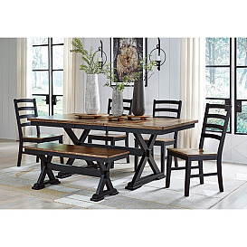                                                              							6PC WILDENAUER 4 CHAIR & BENCH DINE...
                                                            						 